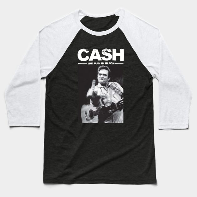 Middle Finger Johnny Cash | Vintage Baseball T-Shirt by BixterBitzzz